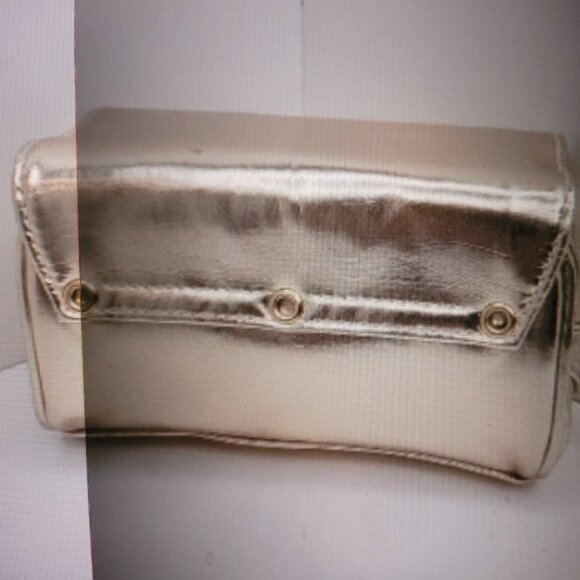 VERSACE Gold Metallic FAUX LEATHER Cosmetic Case with Mirror Pockets, Free Gift - Picture 12 of 13